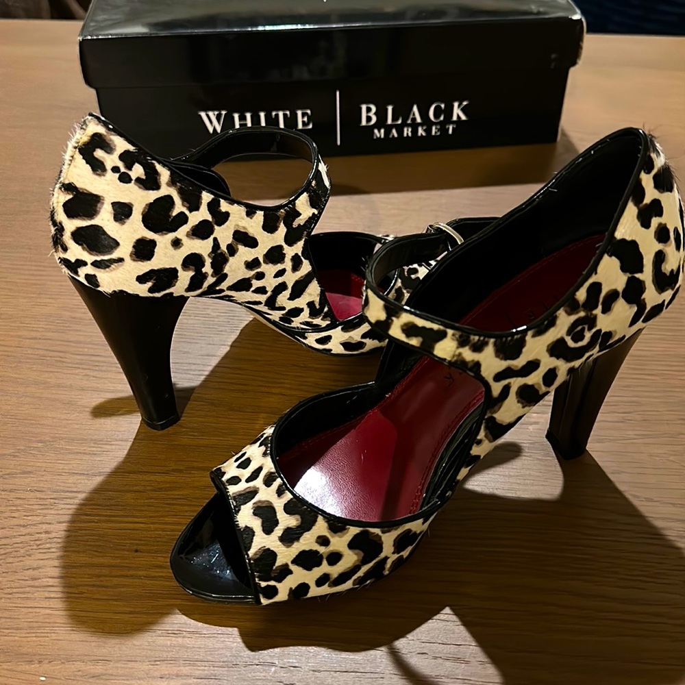 White House Black Market Ryan Calf-hair Heels